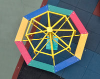 Gira-Gira Infantil para Playground - carrossel giratório com assentos coloridos
